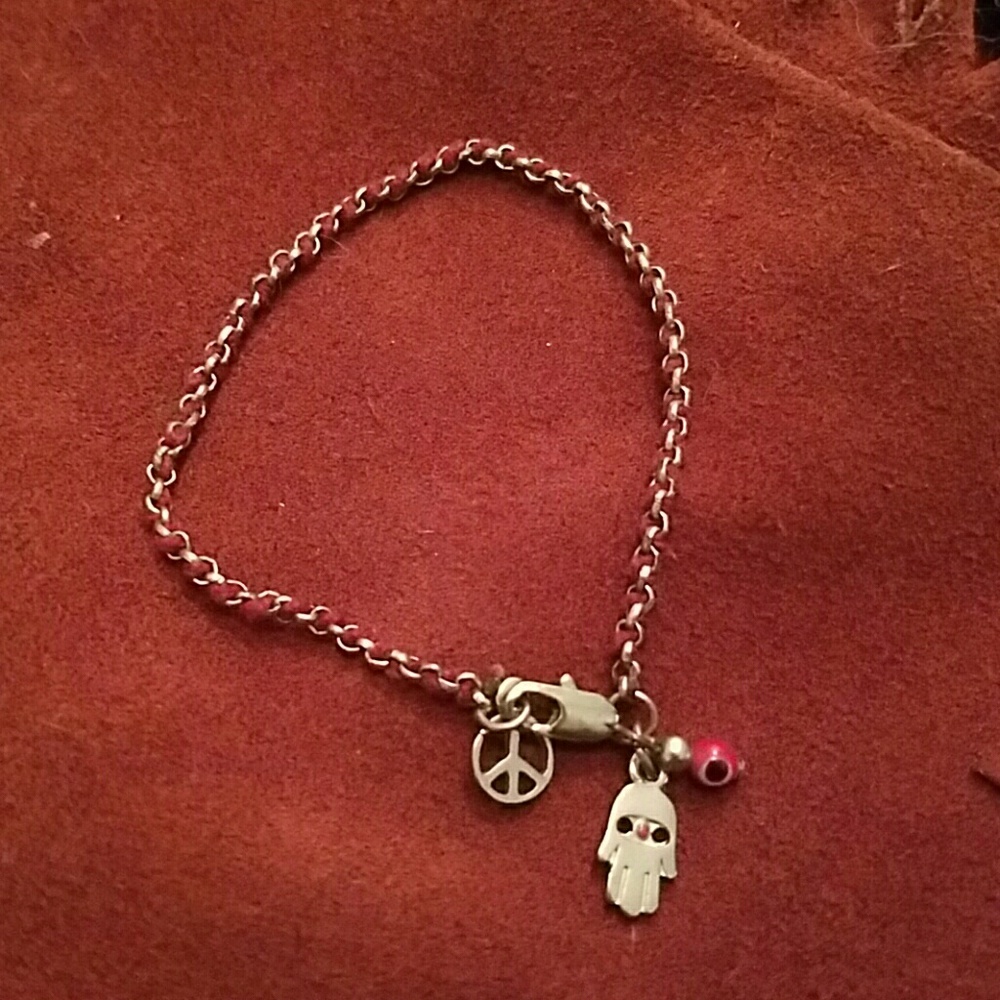 Brass Kaballah evil eye Hamsa bracelet